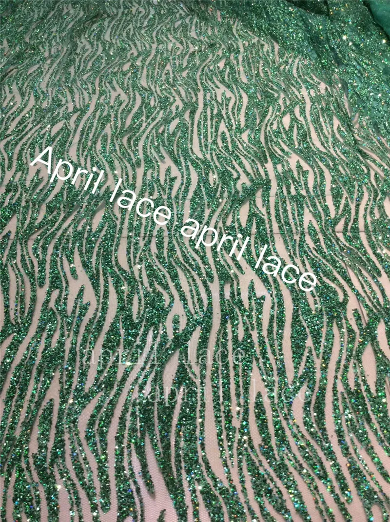 

5 yards D0020 green number dobby sexy glued sparkle tulle lace fabric for sawing /wedding dress