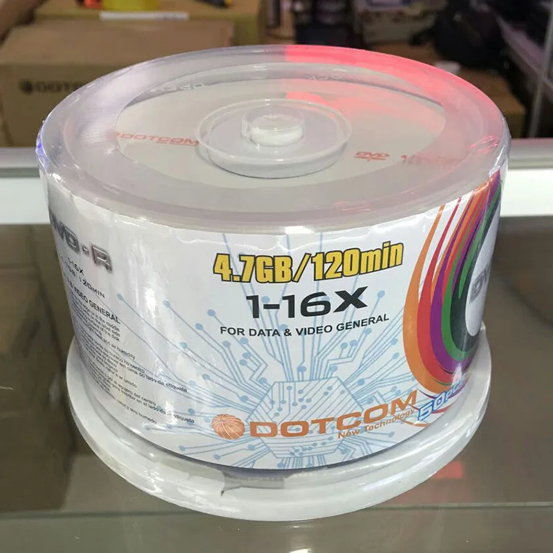 50/lot DVD Drives Blank DVD-R CD Disks 4.7GB 16X Bluray Recordable Media Compact Write Once Data Storage Empty DVD Discs Lotes