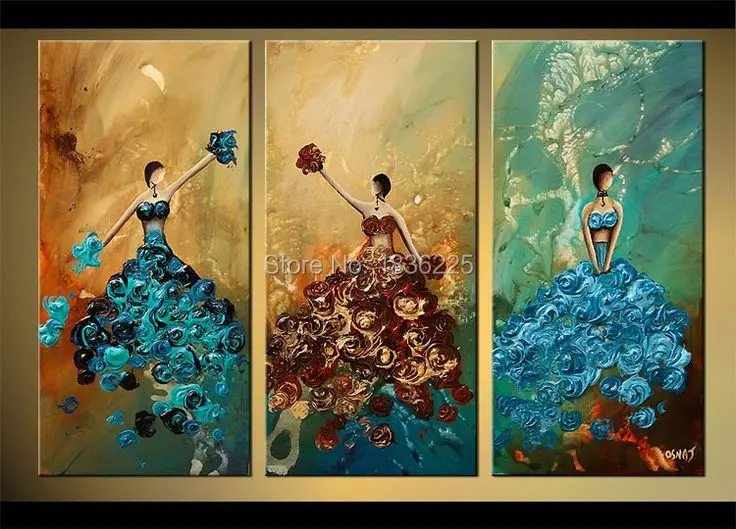 

hand painted canvas oil paintings dancer ballet dancing abstract oil painting on canvas hand painted home decor kids room decor