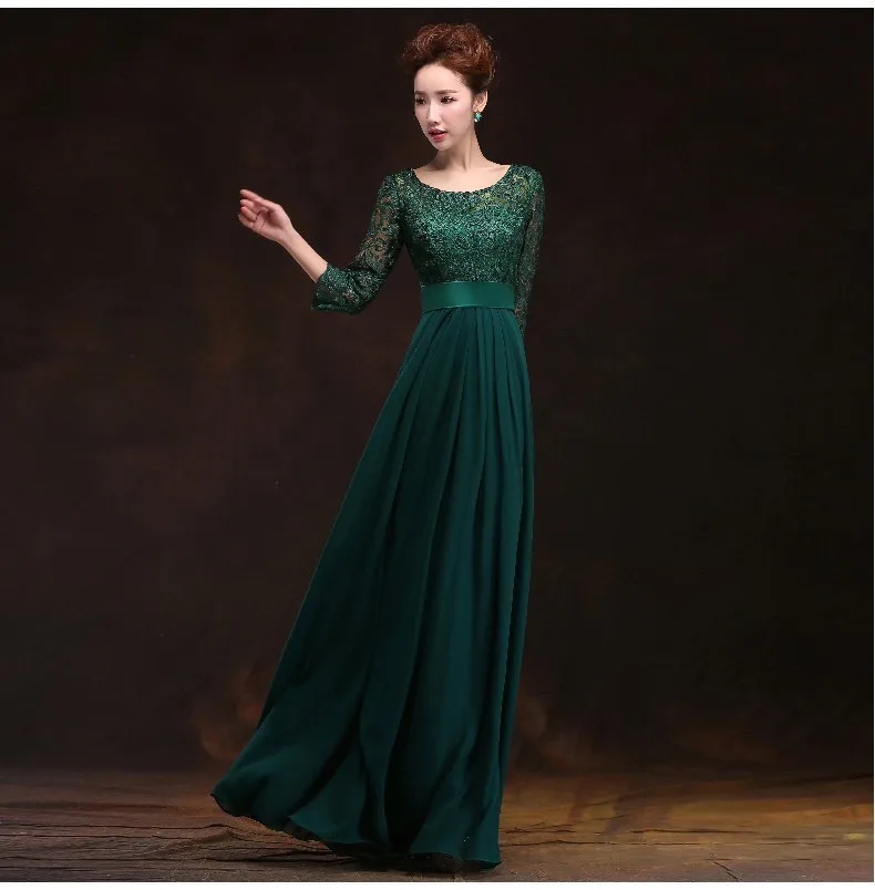 2018 New Arrival O-neck A-line Floor-Length Long Chiffon Plus Size Mother Of The Bride Dresses With Lace Sleeves of Plus Size