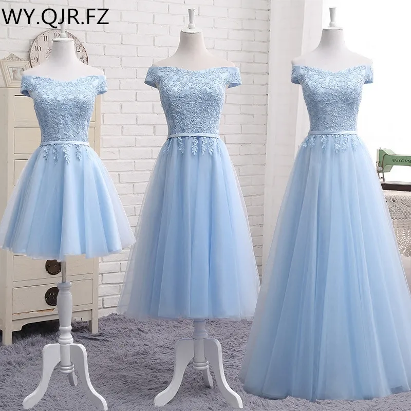 

WYHS-90#Bridesmaid Dresses Long Lace Up Short Middle Long Party Prom Dress Blue Bean Paste Champagne Free Custom Plus Size