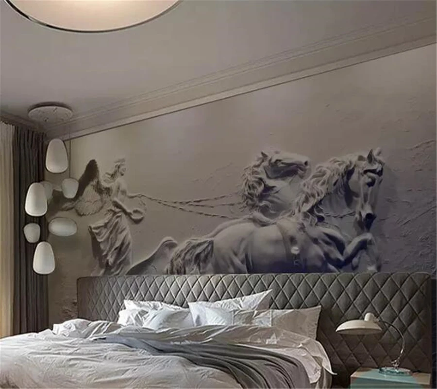 wellyu Custom wallpaper 3d photo murals Angel Carriage relief TV background wall paper murals painting wall papers home decor