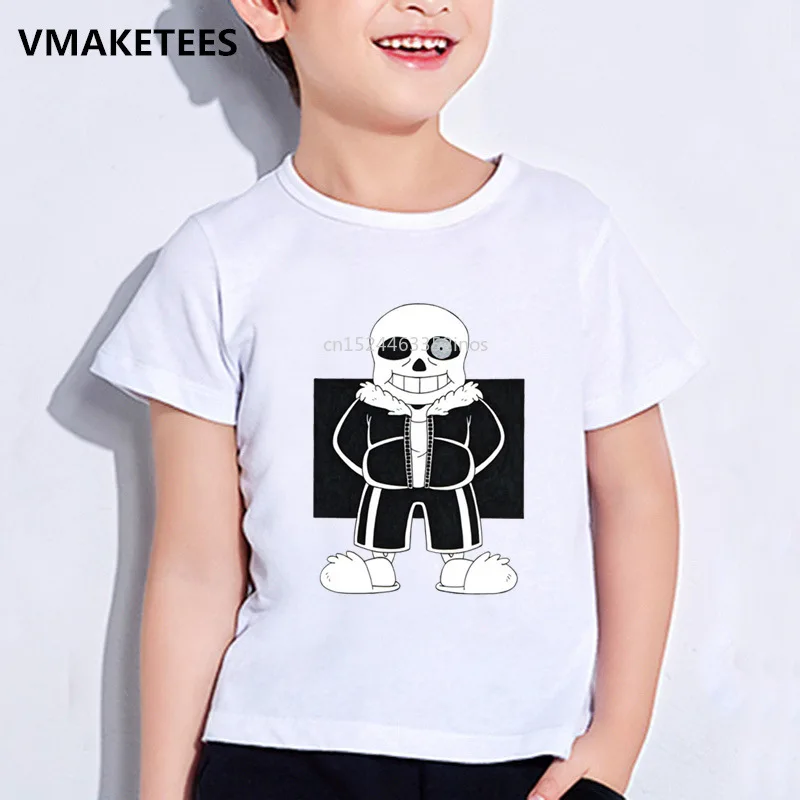 Bambini estate ragazze e ragazzi T shirt bambini Skull Brother Undertale Sans Cartoon Printed T-shirt Casual Funny Baby Clothes,HKP2405