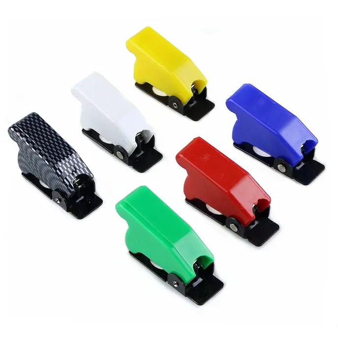 1PCS Toggle-Switch 12mm Red, black green white  yellow  Carbon fiber color toggle switch cover dustproof ss