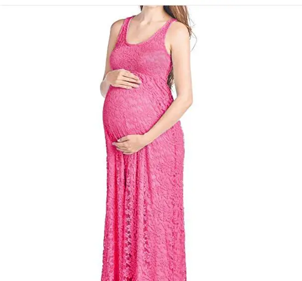 New Women Dress Maternity Photography Props Lace Pregnancy Clothes Elegant Maternity Dresses For Pregnant Photo Shoot Cloth Plus