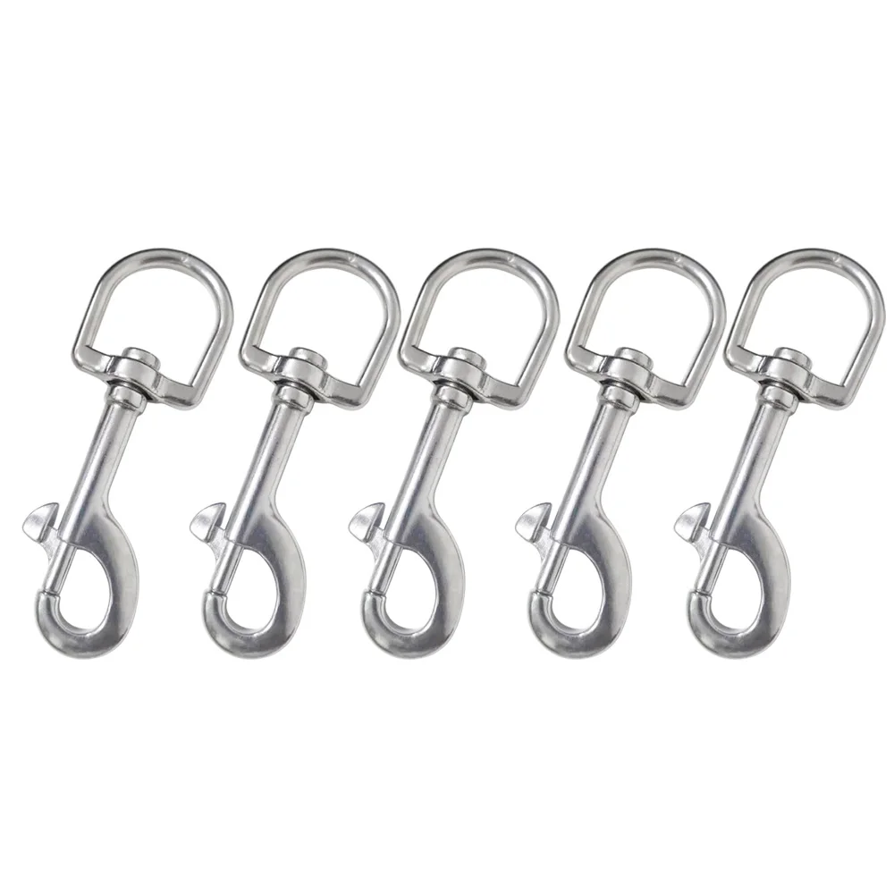 5pcs 316 Stainless Steel Scuba Diving Clips 100mm Swivel Eye Snap Hook Dive Single Ended Swivel Eye Bolt Hook Buckle Dog Clip