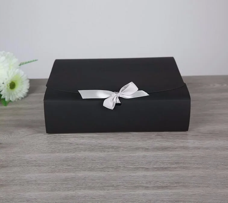 

Size:31*25.5*8cm 15pcs/lot Large Kraft Paper Gift Box Kraft Cardboard Box Black Cosmetic Jewelry White Paper Box for T-shirt