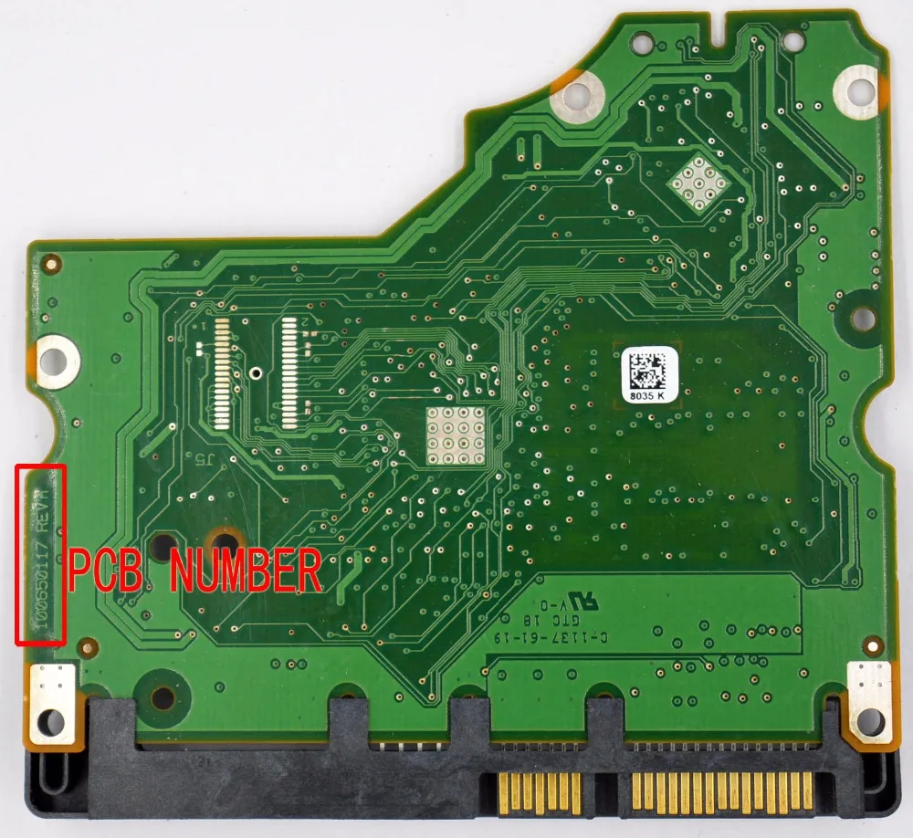 Imagem -02 - Pcb Hdd para Placa Lógica de Seagate Número de Placa: 100650117 Rev a 8035 St31000524as St31000528as St31500541as