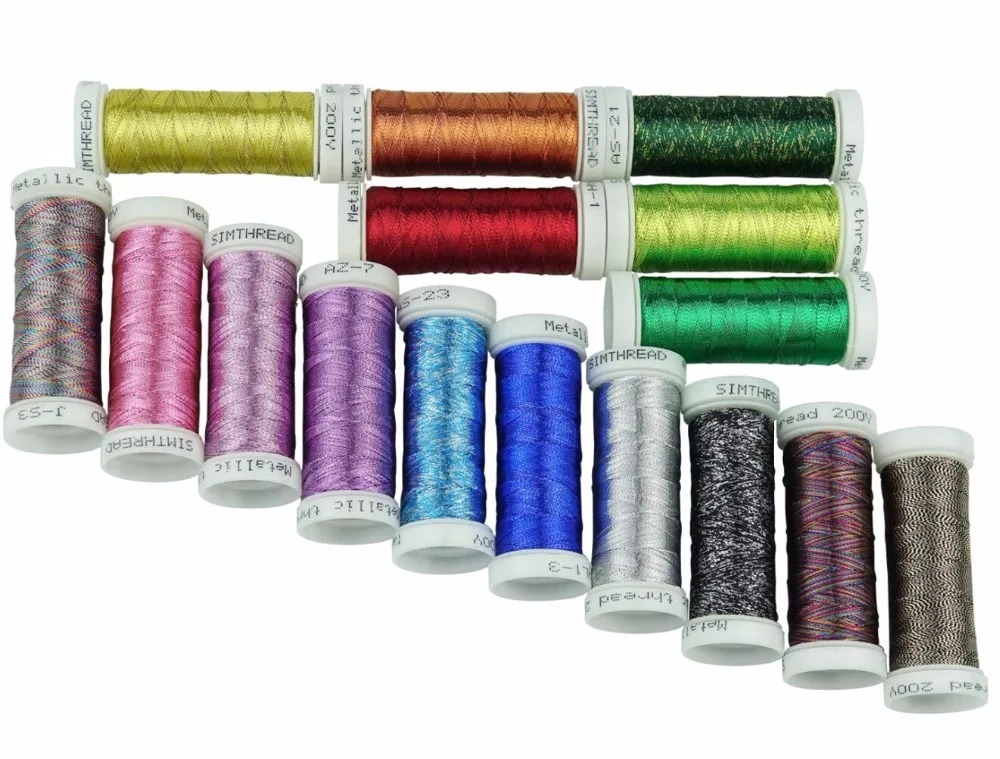 16 or 32 Assorted colors Metallic thread for embroidery machine or french embroidery as decorative jewelry lace thread 200Y each