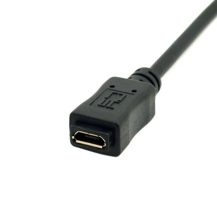 Atas ke Bawah 90 Derajat Lekukan Micro USB 2.0 Pria Wanita Extension Cable Penuh MicroUSB 5Pin Terhubung Ekstensi