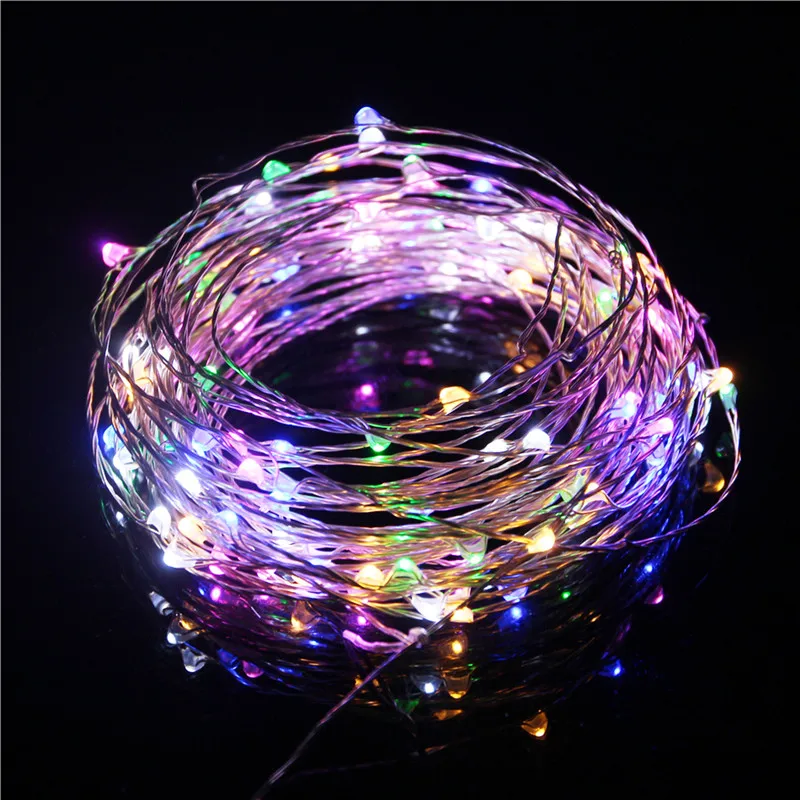 1Pcs 5M 10M Copper Silver Wire USB LED String lights Waterproof Holiday lighting For Fairy Christmas Wedding Party Decoration