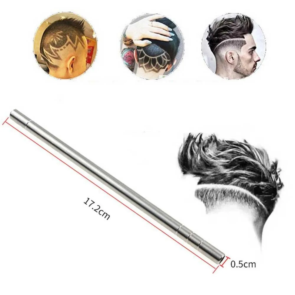 Professional Engrave Beard Hair Scissors with 10Pcs Blades Tattoo Barber Eyebrows Shaving Hair Accessory Magic Engrave Pen