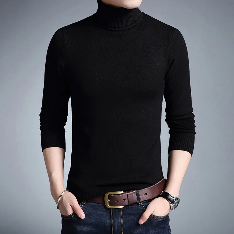 2023 Fashion Brand New Turtleneck Sweater Men Mens Pullover Slim Fit Jumpers Knitred Autumn Casual Men Clothes Pull Homme