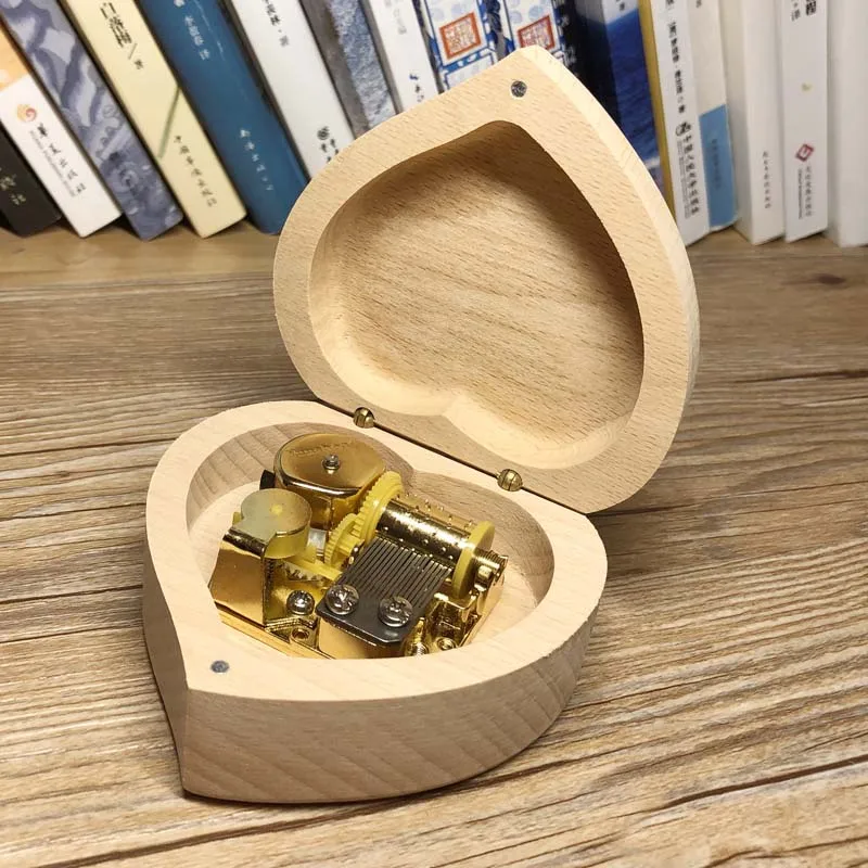 Handmade Music Box with Custom Engraved, Handmade Heart Music Box, Personalized Gift, Free Shipping