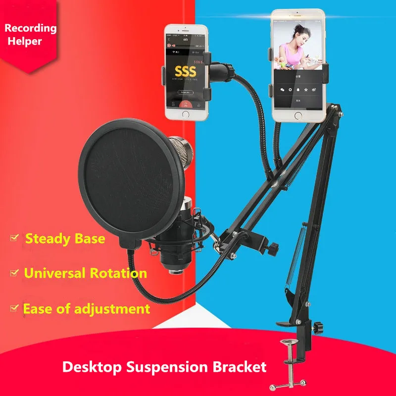 Professional Microphone Stand For Holder Arm Studio Professional Stand For Microphone Clip Mounting Extendable Recording Mic Sta