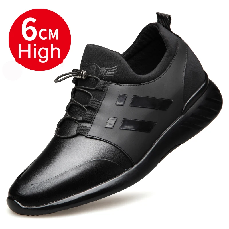 

Мужская обувь 2023, качественная обувь из коровьей кожи, брендовая обувь 5 см, увеличивающая рост британская обувь, Весенняя Черная мужская повседневная обувь, увеличивающая рост