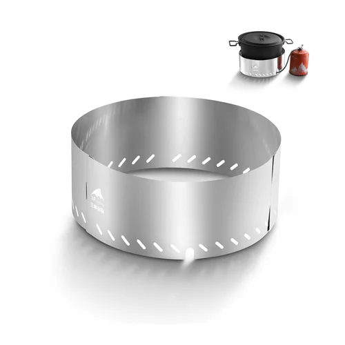 Estufa de Gas para acampar al aire libre, parabrisas ultraligero plegable de acero inoxidable, 50G