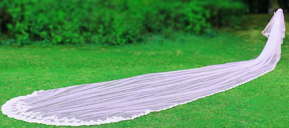 Véu de casamento de luxo com pente, 10 m de comprimento, cobertura de rosto com lantejoulas, 2 camadas, acessórios para casamento