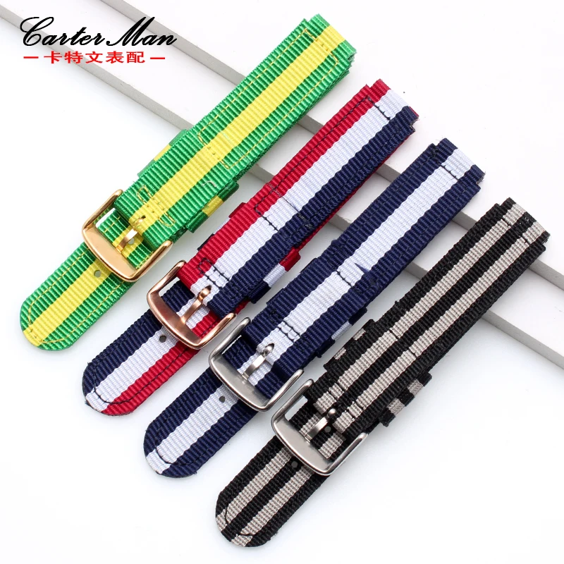 nylon watch bands Huawei B2 B3 smart watch bracelet watchband nylon strap black brown 15mm 16mm