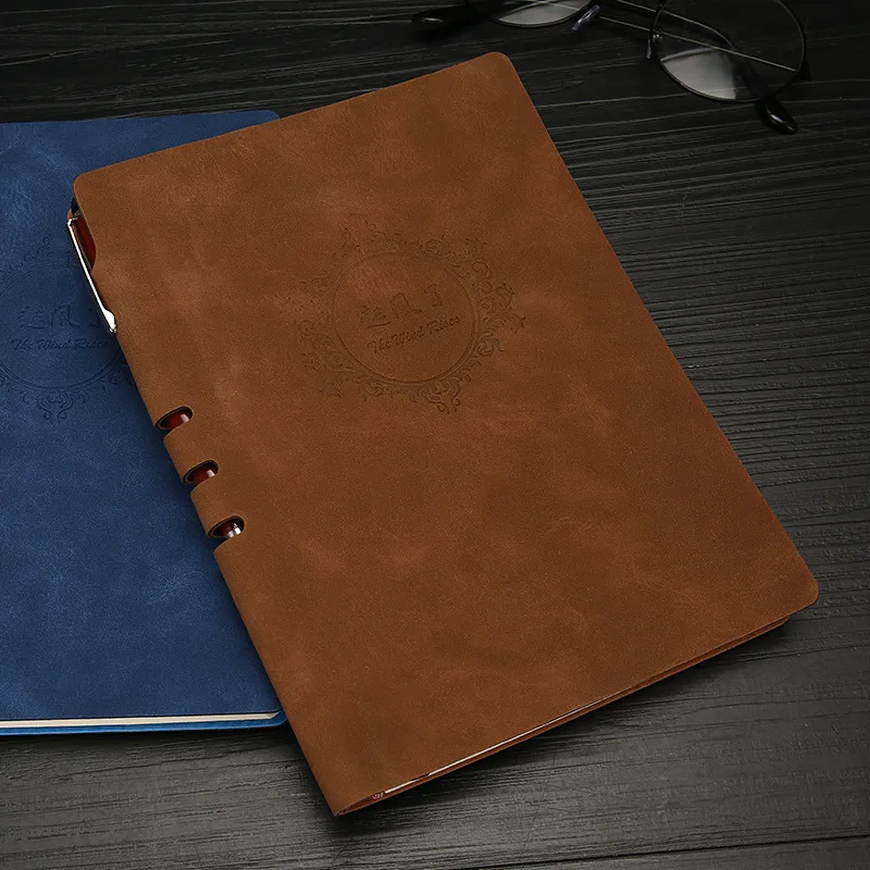 1pcs A5 Leather Notebook 112 Sheets Upscale Business Office Gift Notepad Practical Daily Memos Office School Notebook