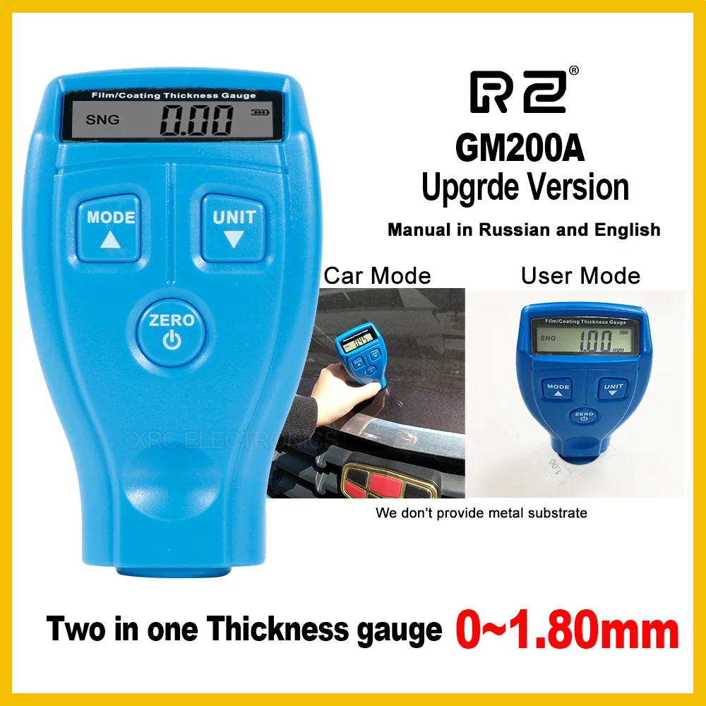 

RZ Coating Thickness Gauge Digital Portable Car Paintwork Detector Auto Thickness Tester