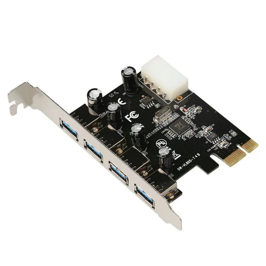 Adaptador de placa riser, 4 portas usb para pci-e pci express controller, adaptador pcie, para pc desktop