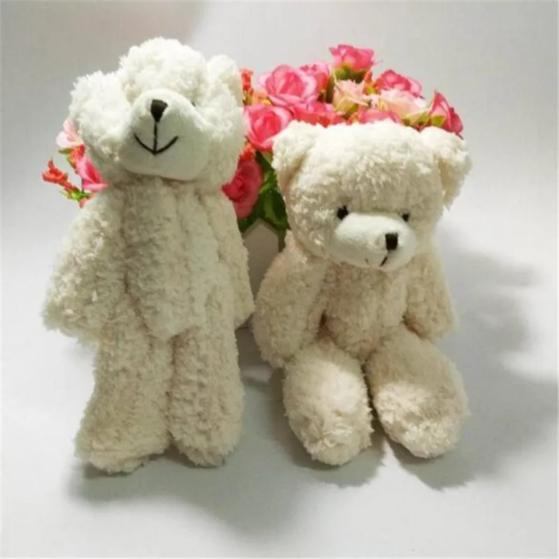 1PCS Pearl Velvet Joint Bear Toys Small Pendant Mini Cute Bears Soft Stuffed Animals Toy For Kids Hot 13CM HANDANWEIRAN