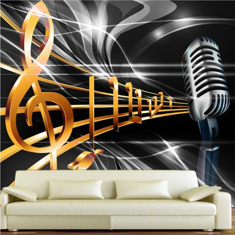 

beibehang Custom wallpaper 3d mural dynamic music symbol bar KTV box TV background wall living room wallpaper 3d papel de parede