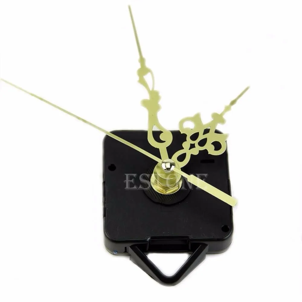 Quartz Wall Clock Movement Mechanism Replacement Parts Kit Simple DIY Gold Hands