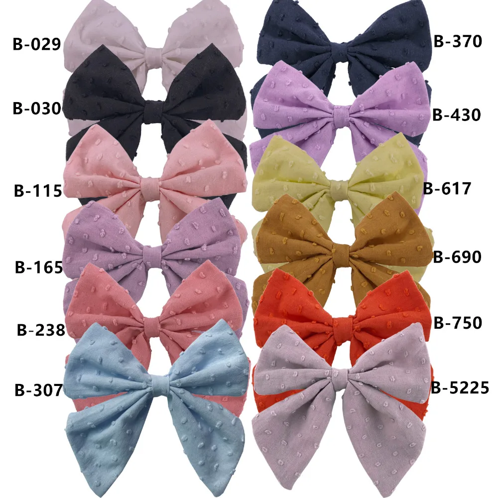 2 PCS Boutique Linen Fabric Bows Baby Girls Women Cotton Hair Clips Sailor Bows Barrettes Hair Accessories Hairgrips Headwear