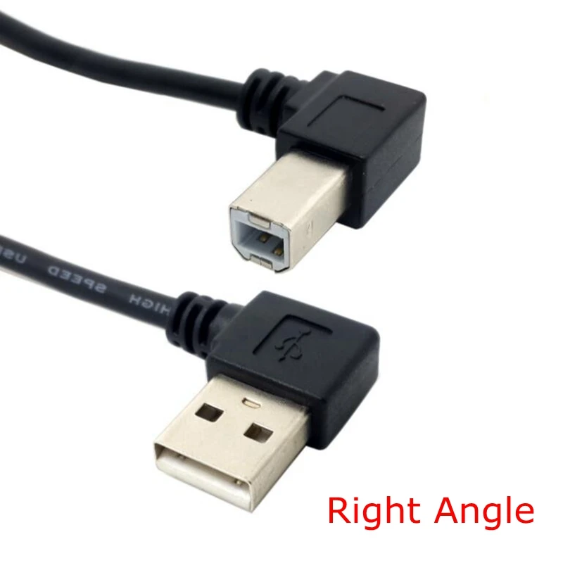 USB 2.0 ذكر إلى USB B ذكر كابل الزاوية اليمنى 90 درجة 50 سم / 100 سم للماسح الضوئي للطابعة - الزاوية اليمنى واليسرى BM بزاوية Ca
