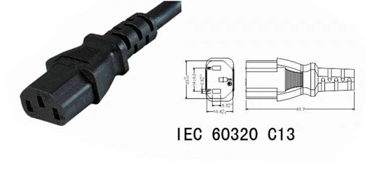 IEC 320 C13 AC Power cable Short Portable Cord 3 Pole Elbow Plug 20cm For Computers LED display Printer Rice cooker Monitor