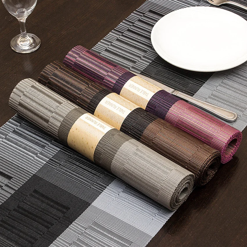 PVC Table Runner 30x180cm Modern Dining Table Mat Waterproof Non-slip Pad Placemat Geometric Home Decor Wedding camino de mesa