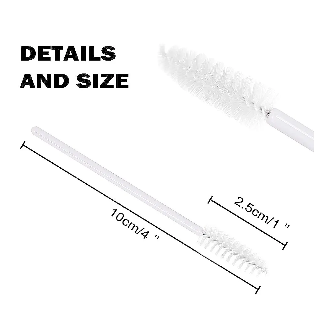 200pcs Disposable Mascara Wand Eyelash Eyebrow Brushes White Applicator Eyelash Extension Make Up Brush Accessories