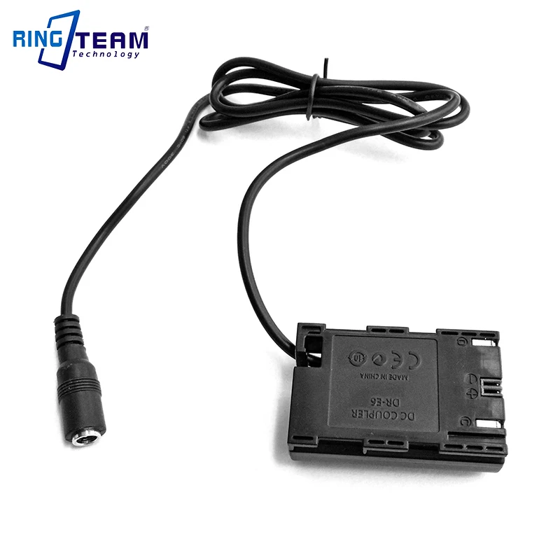 LP-E6 Dummy Battery DC Coupler ACK-E6 DR-E6 DRE6 Power Connector for Canon EOS 5D Mark II III 5D2 5D3 6D 7D 7D2 60D SLR Camera