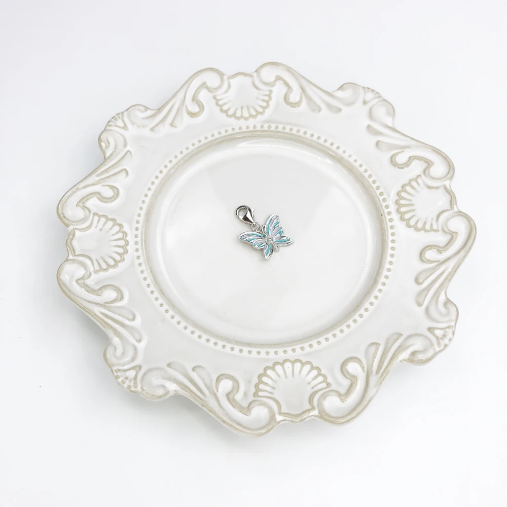 Hängender Schmetterlingsanhänger, brandneu, trendiges Geschenk, authentischer Schmuck aus 925er Sterlingsilber für Damen – Detail 7