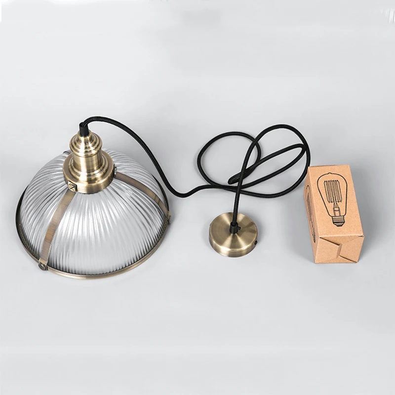 Vintage Hanging Lamp Pendant Lights Fixtures Glass Shade Loft  Luminaire Suspension Led Pendant Lamp for Dining Room Office E27