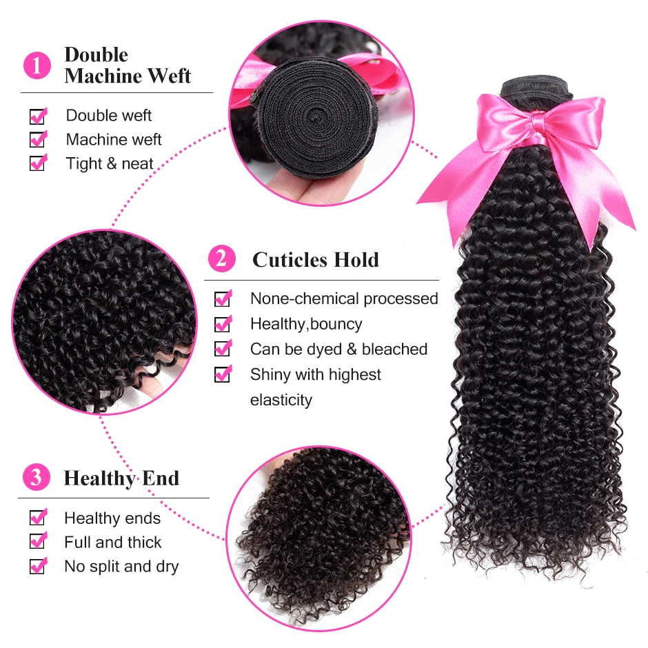 Peruvian Kinky Curly Bundles With Frontal Remy 13*4 Pre Plucked Lace Frontal ISEE HAIR Human Hair Bundles With Frontal