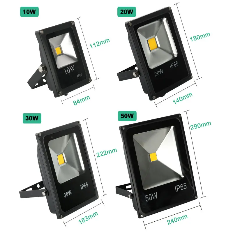 10W 20W 30W 50W LED Floodlight 220V 240V LED Flood Light Waterproof IP65 LED Exterieur Projector Lamp Outdoor Wall Lighting