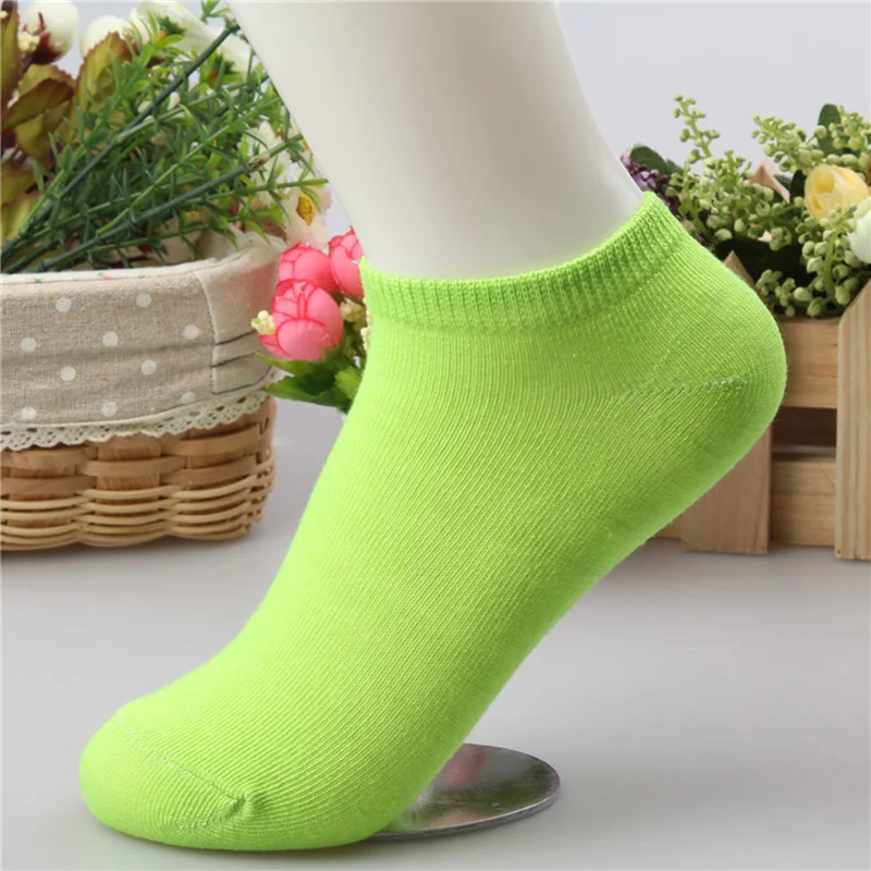 10 stücke = 5 paare/los Frauen Baumwolle Socken Sommer Herbst Nette Candy Farbe Boot Socken Ankle Socken frauen Dünne socke Hausschuhe Mädchen Meias