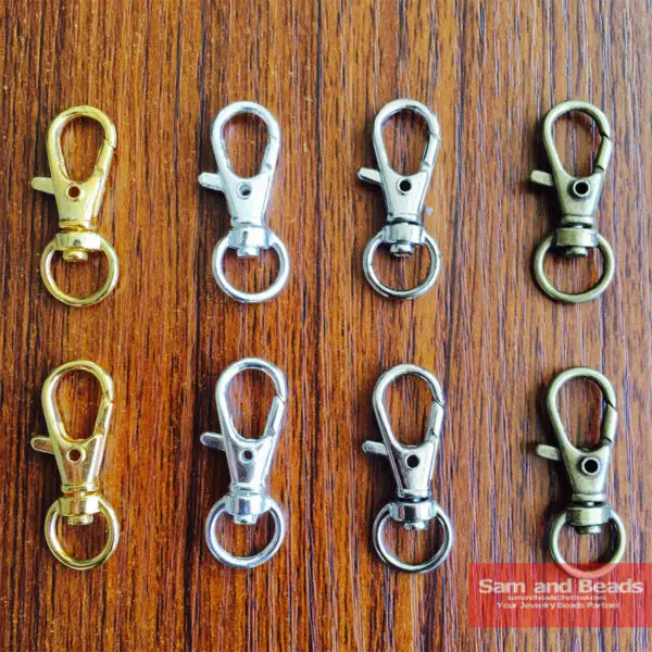 20Pcs Gold Silber Bronze Swivel Hummer Verschluss Clips Schlüssel Haken Keychain Split Key Ring Erkenntnisse Spangen Für Schlüsselanhänger, Der 32mm