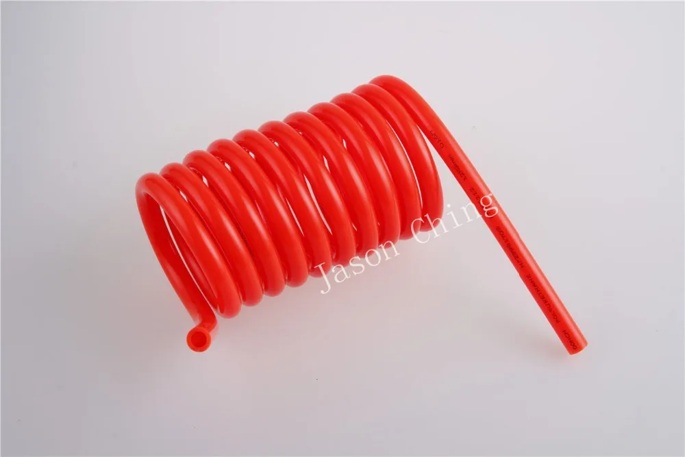 Tubo a molla elicoidale per tubo flessibile dell'aria a strappo PU compressore pneumatico da 6mm 3 metri rosso