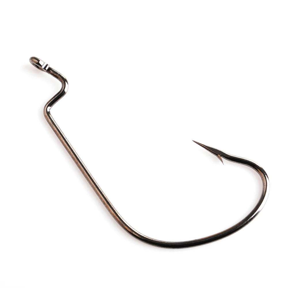 NGB 6-12PCS High Carbon Steel Offset Fishing Hook 5/0#-4# Barbed Sharp Crank Hook Lure Worm Fishing Accessories