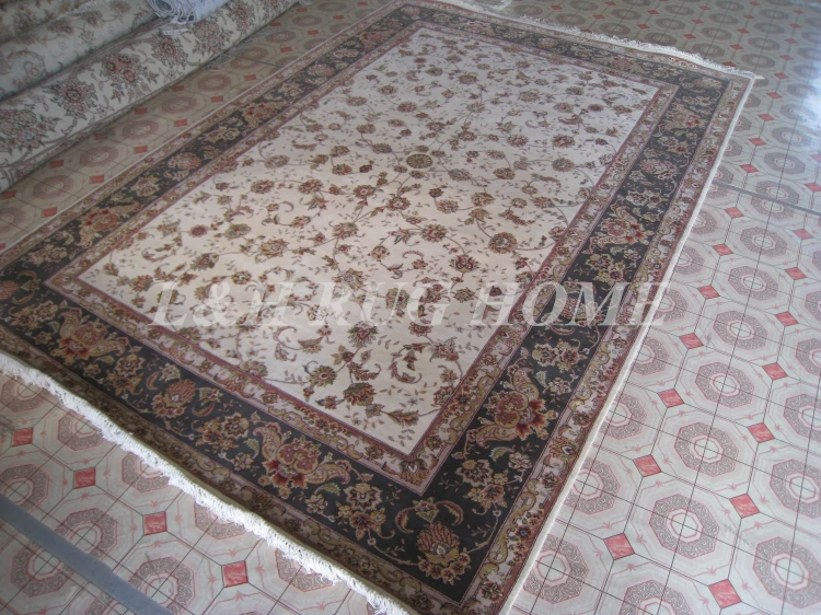 Free shipping 6'X9' 200 Line Hand-knotted  Wool and silk Oriental Persian carpet handmade carpet