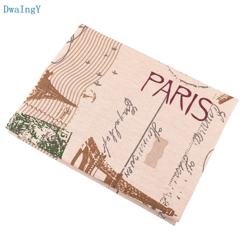 DwaIngY 5 design Printed Cotton Linen Fabric For DIY Sewing Quiltin Sofa Table ,Cloth  Furniture Cover Tissue Cushion  Material
