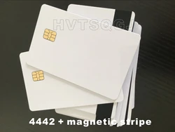 Free shopping FM4442 compatible  SLE4442 with HICO HI-CO magnetic strip ISO7816 smart card secure blank IC card10PCS