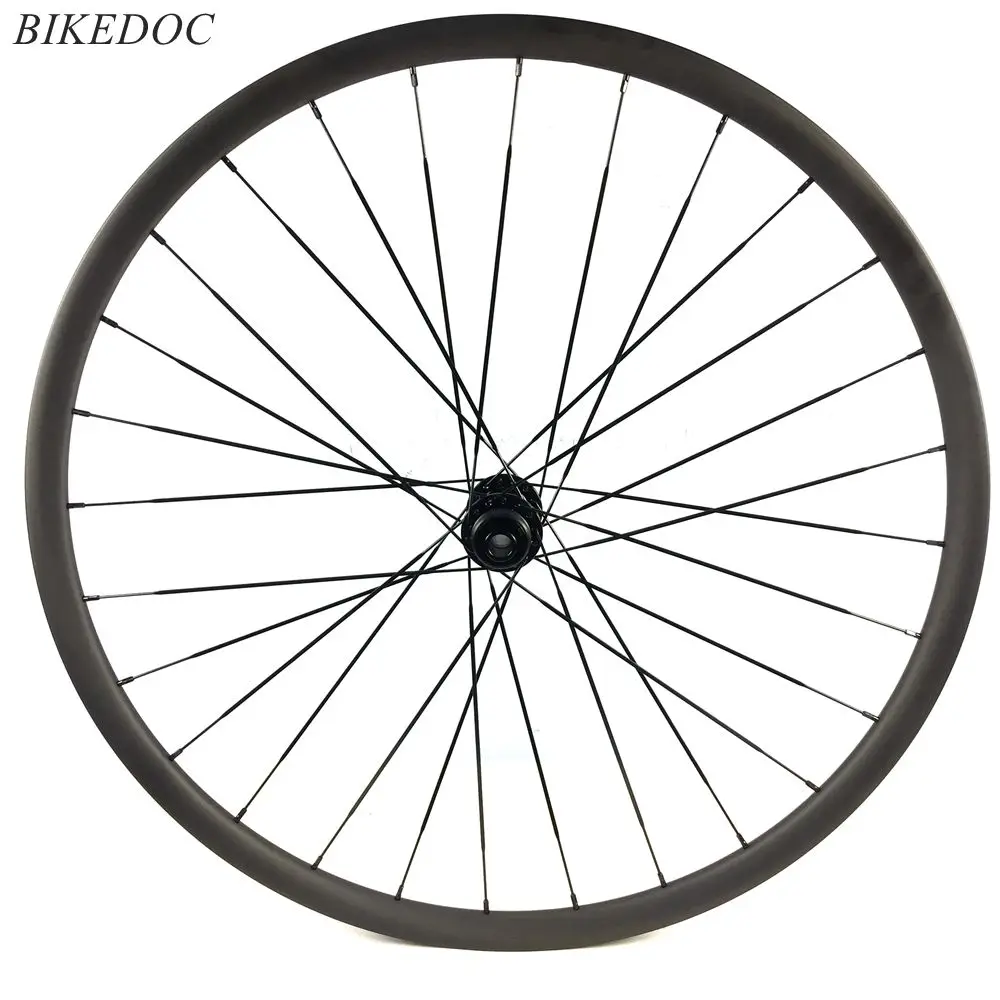 BIKEDOC 29er Carbon Fibre Mountain Bike Tubeless Wheels 27MM Width 23MM Depth Central lock Carbon Wheel set