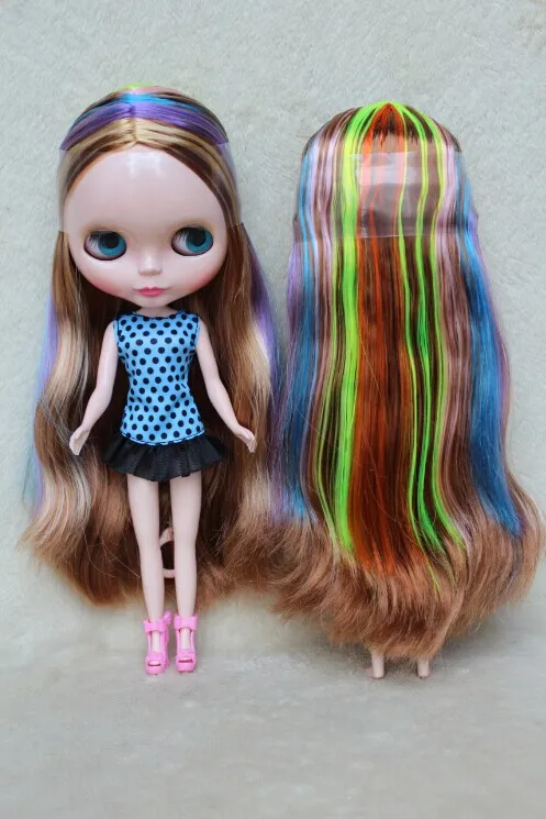 

Blygirl Blyth doll Nude dolls mixed color straight hair 30cm ordinary body DIY dolls for makeup can replace the multi-joint body