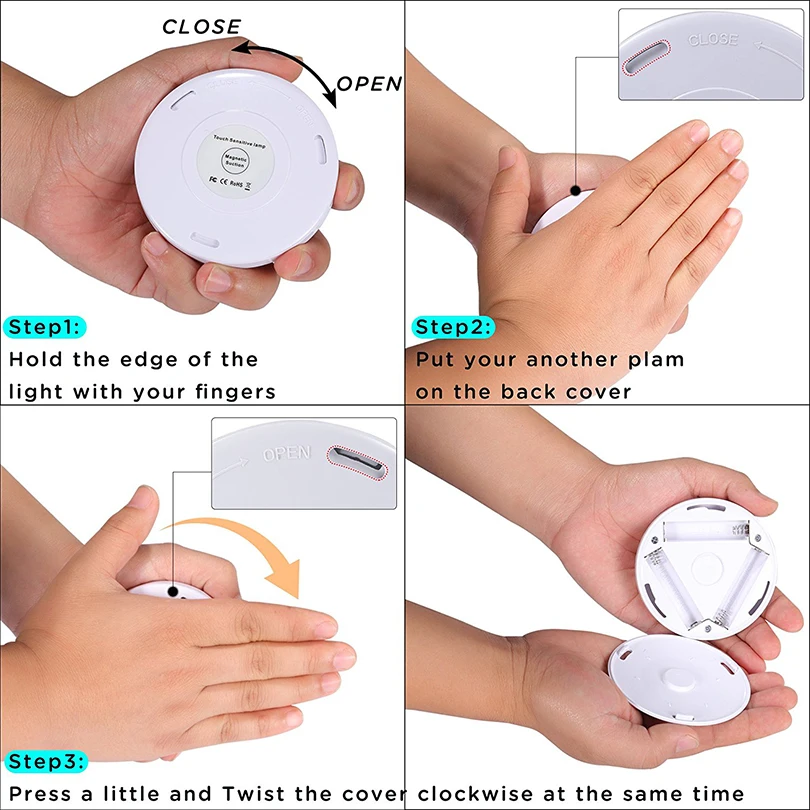 Smart Body Motion Sensor 6 LED Night Light Wireless Detector Hallway Pathway Closet Wall Lamp Light With Magnet Auto On/Off