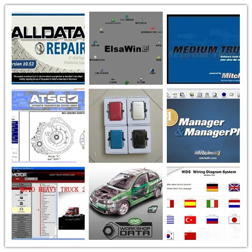 Truck and Car Repair Software Alldata 10.53 Moto HEAVY DUTY+Vivid Workshop Full Set 1TB / 750GB Hdd